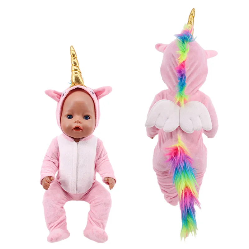 Doll Clothes Flamingo Kitty Series Cartoon Animals Dress Shoes For 18 Inch American of Girl`s Toy&43CM Reborn Baby New Born Doll
