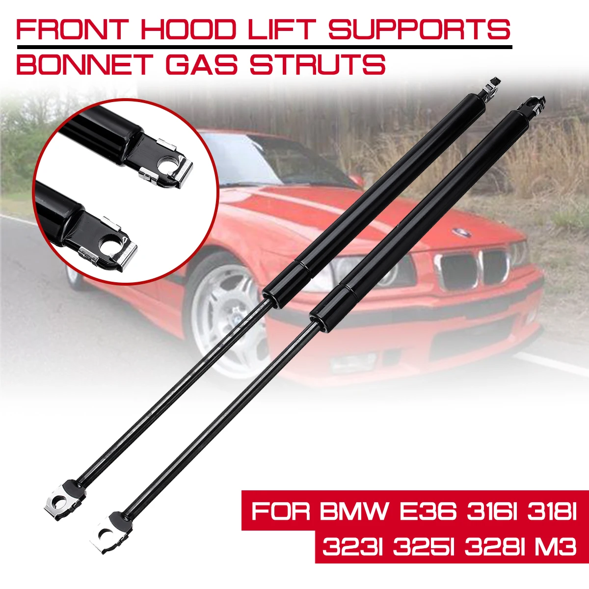 

Car Front Engine Hood Lift Supports Props Rod Arm Gas Springs Shocks Strut For BMW E36 316i 318i 323i 325i 328i M3