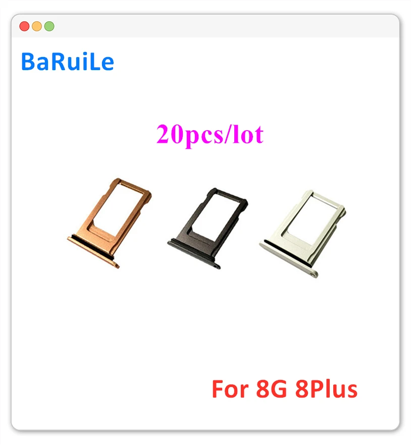 Лоток для SIM карты BaRuiLe iPhone 8 Plus X P держатель кардридер с адаптером запасные части 20