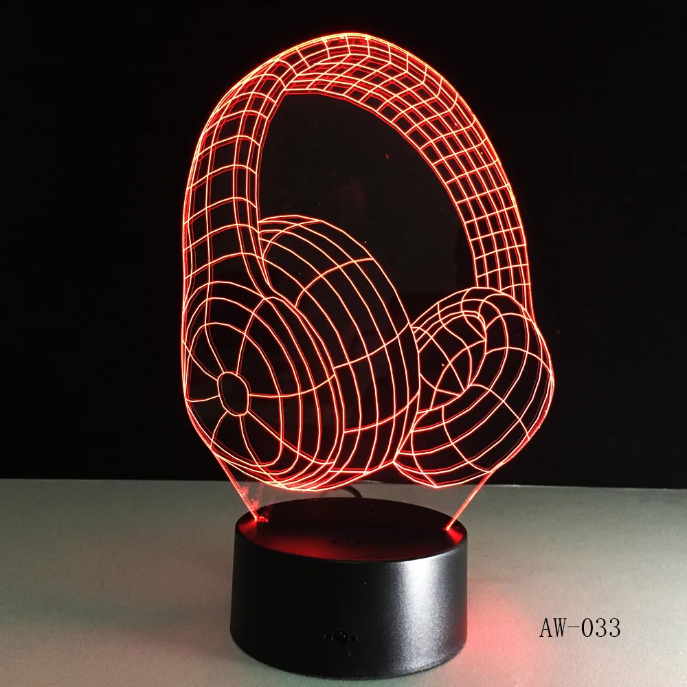 3D DJ наушники в форме лампы студийная Музыкальная гарнитура с монитором красочные