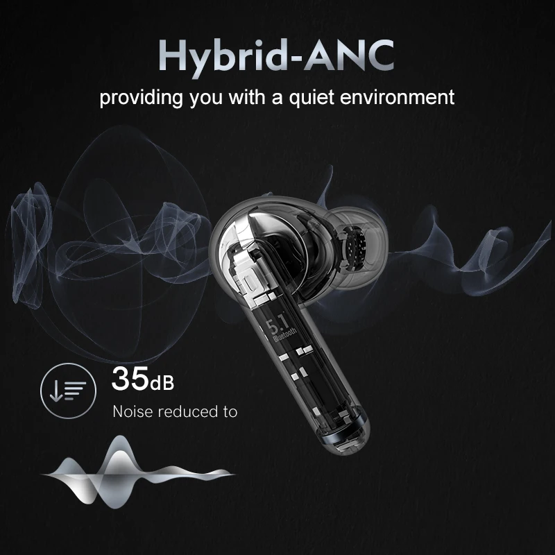 TWS-наушники QCY HT03 гибридные с поддержкой Bluetooth 5 1 и активным шумоподавлением -