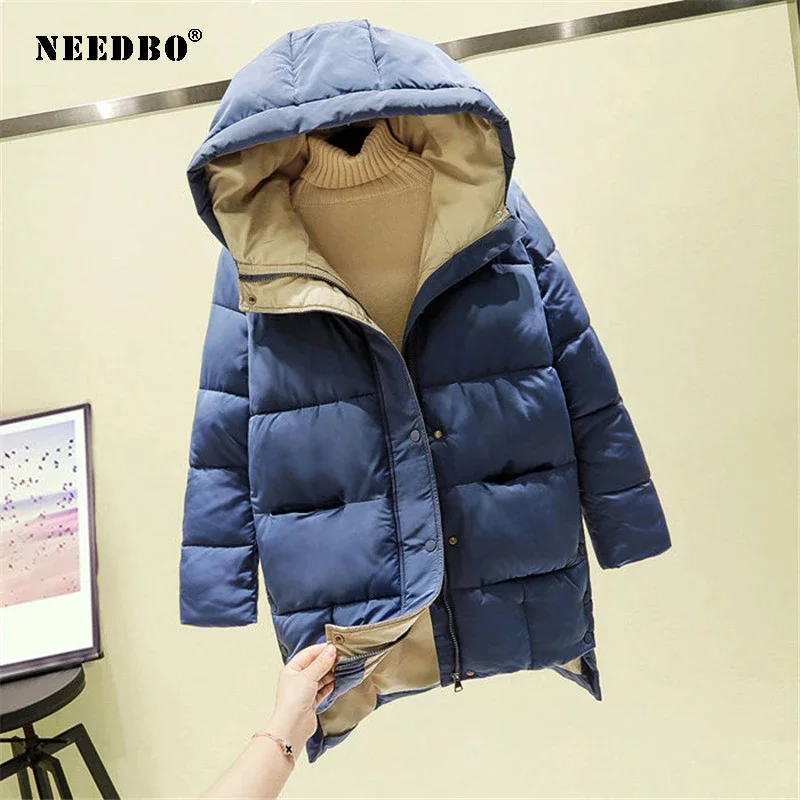 Winter Jacket Women Long Hooded Cotton Padded Female Coat Warm Outwear Womens Parkas Winter Jacket and Coat for Women Outwear