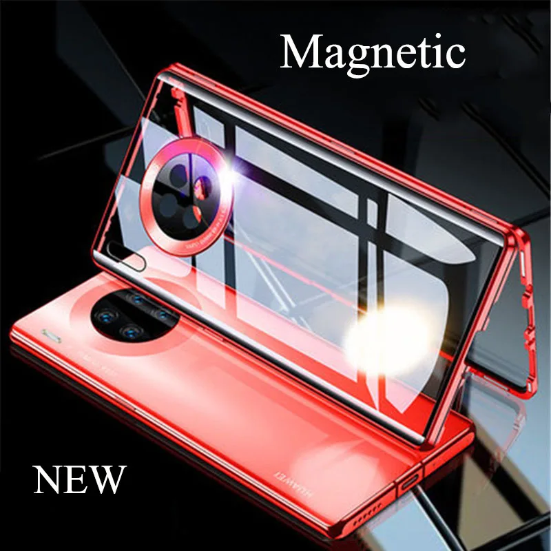 Metal Magnetic Case For Huawei Mate30 Mate20 Pro P40 P30 Honor20 Honor 30S Nova6 SE Nova5 With lens protection ring | Мобильные