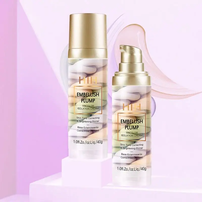 Радужная Трехцветная основа для макияжа волшебная меняющая цвет жидкая Мягкая