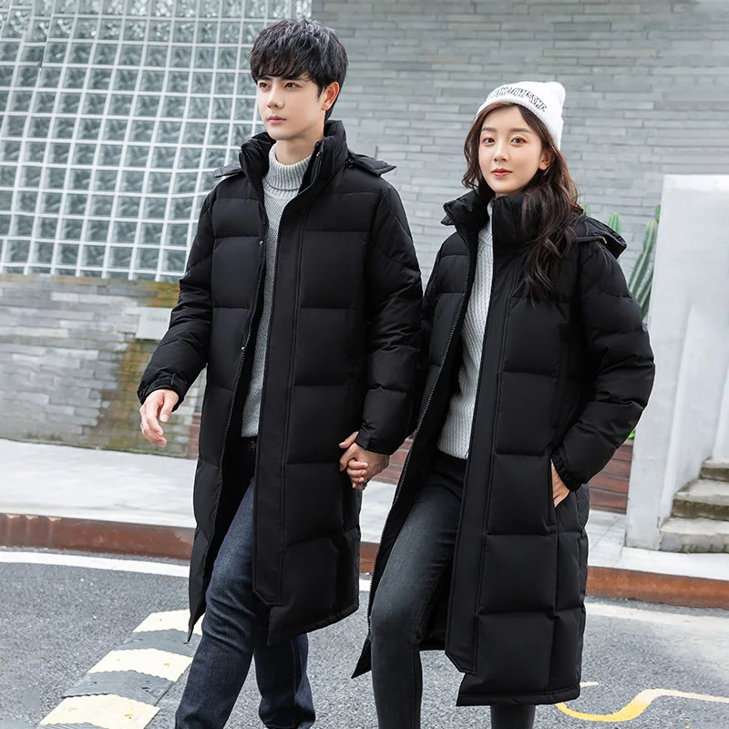 ZOZOWANG Men's Winter Down Jacket Coats Thick Warm Detachable Hooded  Couple Coat Parkas Male Lengthen White Duck Down Jacket