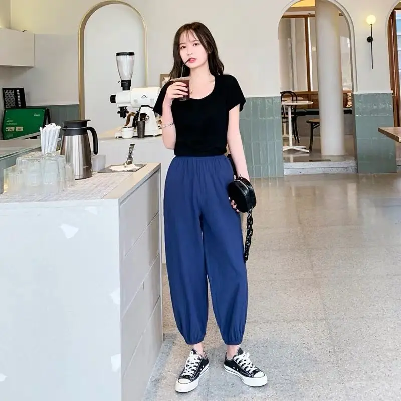 Весна-Осень 2020 домашние брюки новинка женские свободные тонкие штаны из