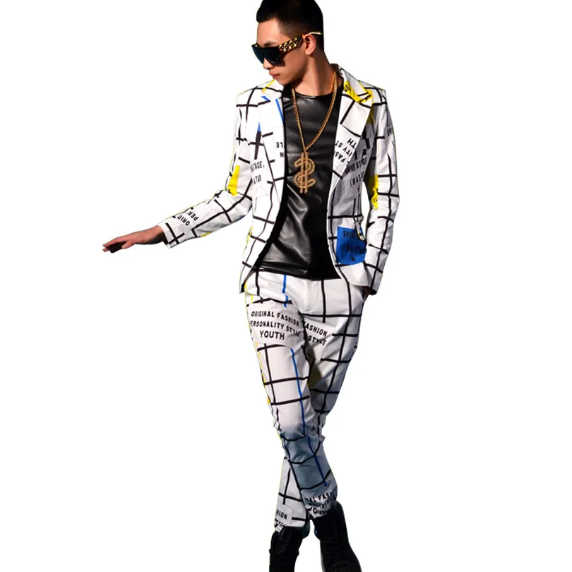 Мужские костюмы из 2 предметов комплекты куртка штаны одежда для сценического