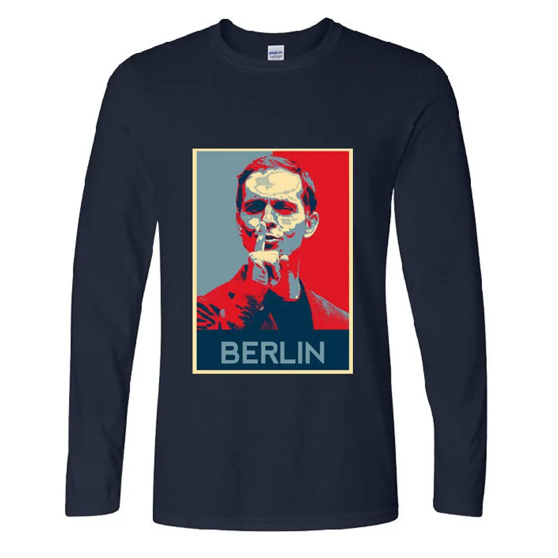 Мужская футболка с длинным рукавом забавным дизайном La Casa De Papel футболки