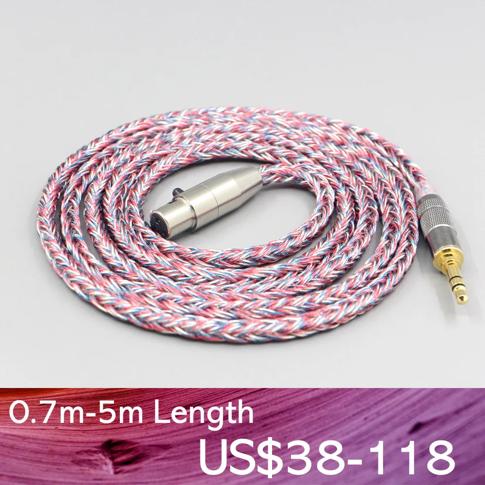

LN007602 16 Core Silver OCC OFC Mixed Braided Cable For Beyerdynamic DT1770 DT1990 PRO AKG K181 pro 2015 M220 Headphone