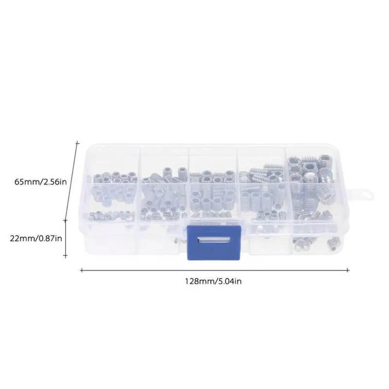 

200pc Stainless Steel Hexagon Socket Screw+box M3-M8 Drive Insert Nut Assortment