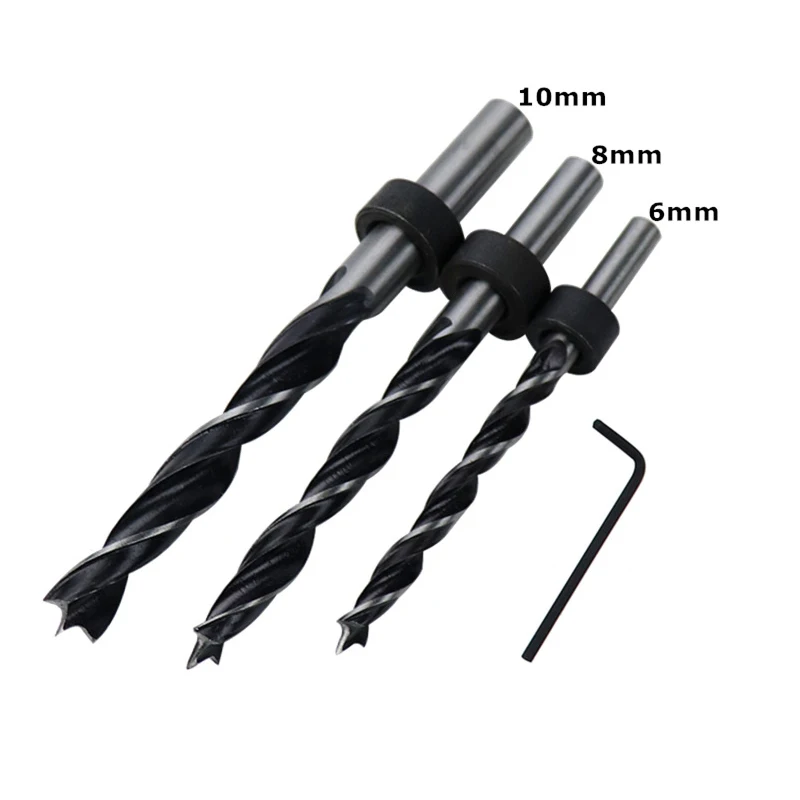 Drill Bits Вертикальный карман отверстие джиг 6/8/10 мм деревянные Линг самостоятельно центрирующая дрель Руководство Комплект деревообрабатывающий Дырокол локатор столярные инструменты - Цвет: Drill Bits