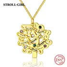 Персонализированные семья кулон цепь изготовленный на заказ для детей 4, 5, 6, 7, на день рождения, имена 925 стерлингового серебра древо жизни, ожерелье для женщин, ювелирные изделия