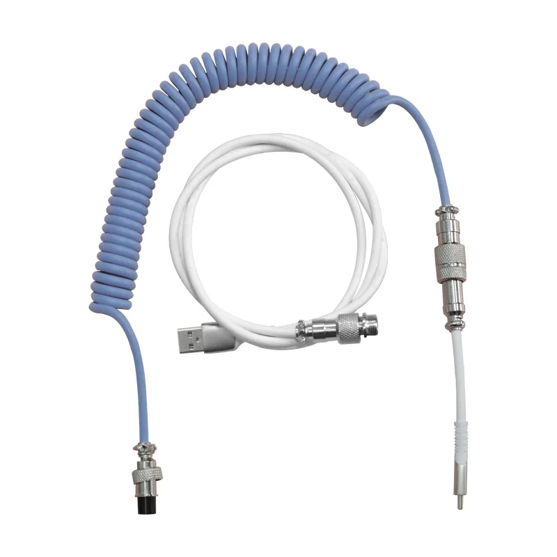 

Ajazz механический кабель для клавиатуры с спиральными и двойными рукавами для механических клавиатур Type-C, доступны цвета: желтый, синий, розо...