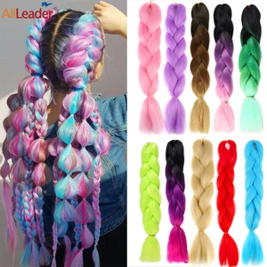 Alileader 24 дюйма, Джамбо косички, синтетические волосы, Омбре, косички для наращивания, 103 Цвета, радужные волосы