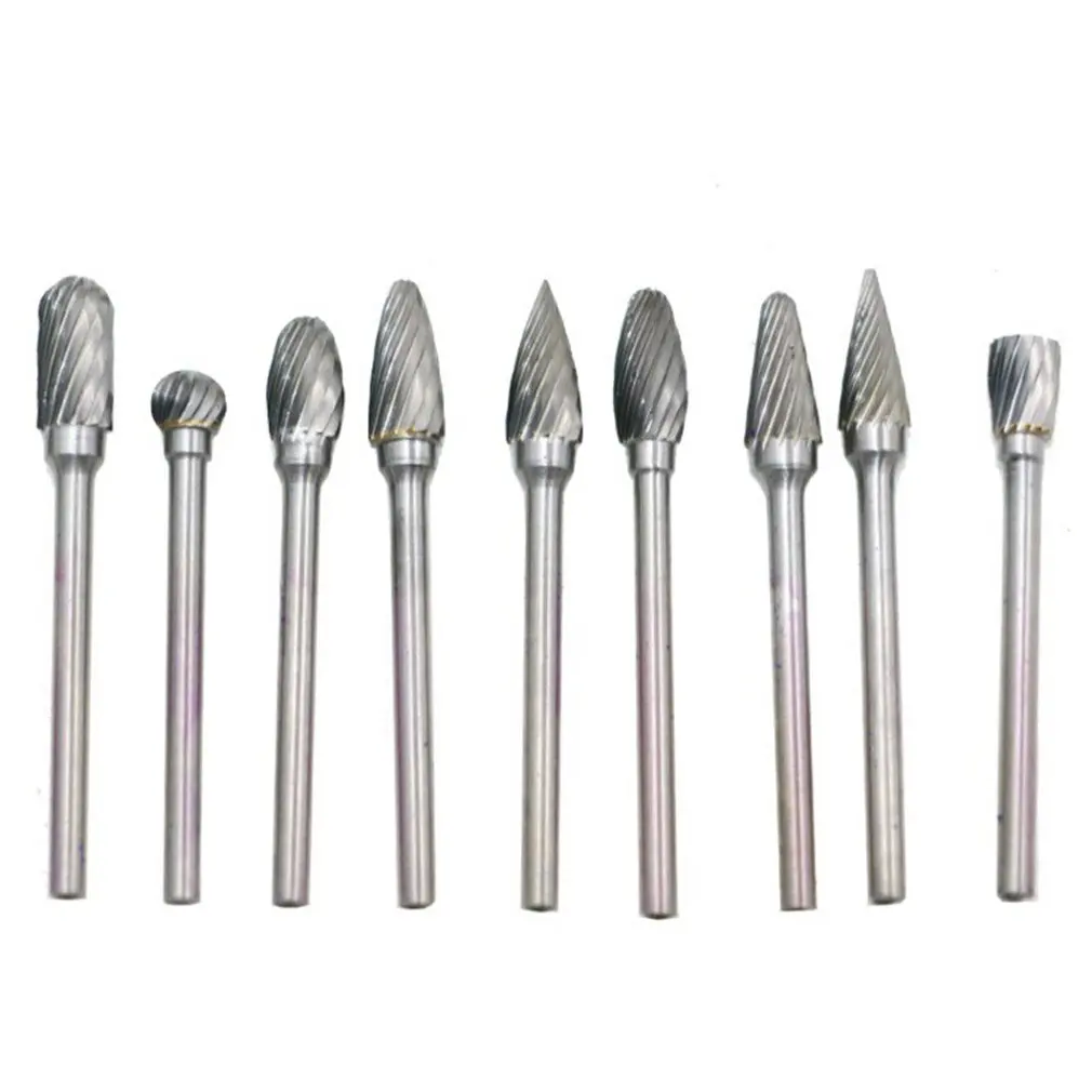 10Pcs Tungsten Steel Grinding Head Carbide Burr Set Micro Diamond Material Alloy Fittings | Инструменты