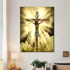 Картина на холсте с изображением Иисуса Бога на кресте, Настенный декор в скандинавском стиле для гостиной