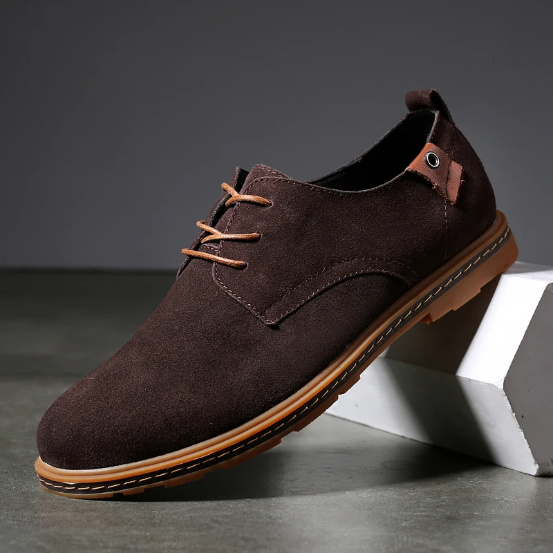 Классическая деловая замшевая обувь Мужская винтажная официальная на шнуровке