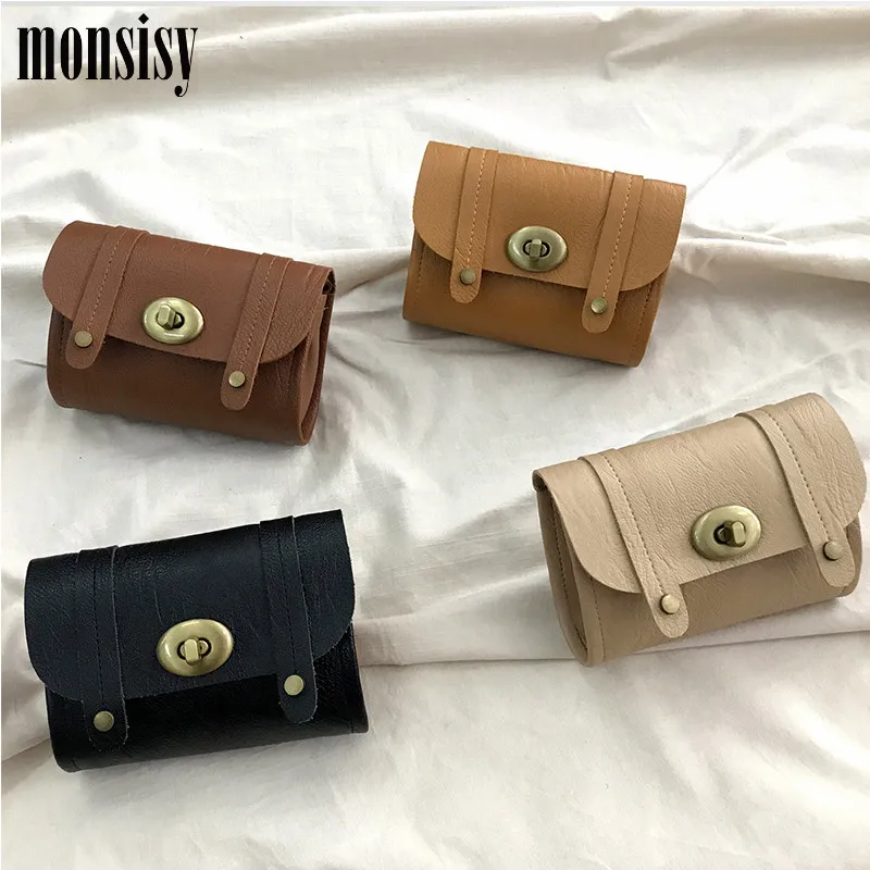 Monsisy Vintage Mini Bag For Girl Boy Crossbody PU Leather Handbag Children Wallet Kid Small Change Purse Baby Coin | Багаж и сумки