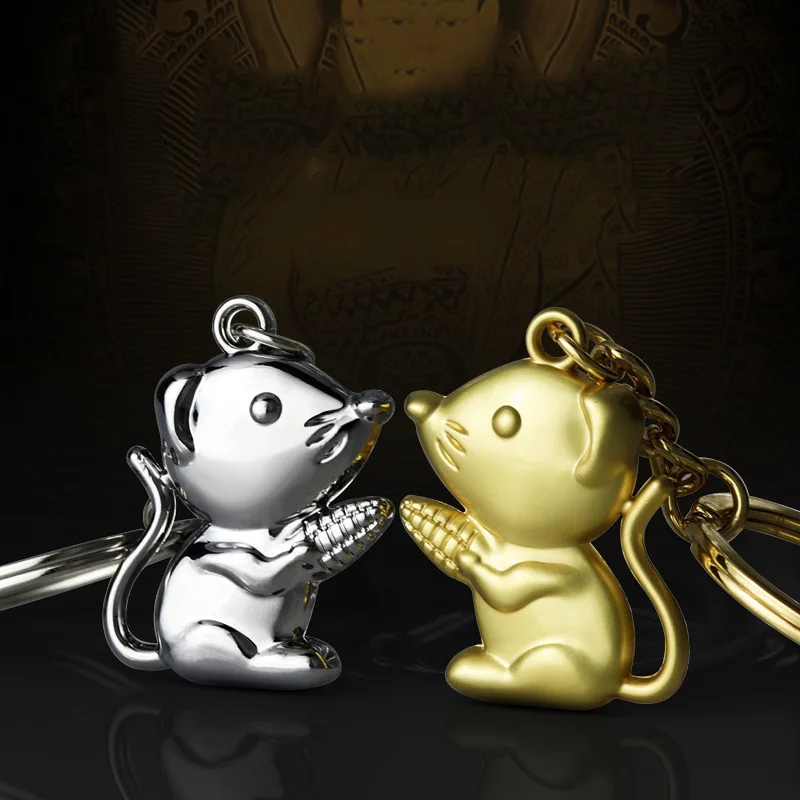Высокое Качество Милые металлический брелок с мышью Lucky автомобильные