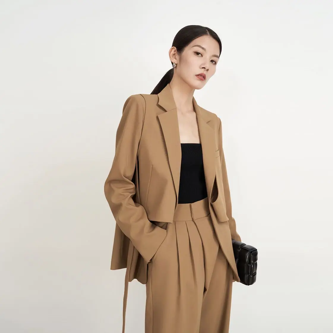 

Женский дизайнерский костюм из двух предметов, Осенний Повседневный Блейзер и брюки, женская одежда в стиле High Street