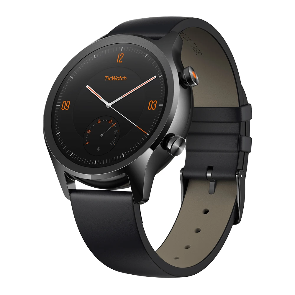 Black Xiaomi Ticwatch C2 Smartwatch одежда OS от Google Встроенный gps монитор сердечного ритма фитнес-трекер Google Pay умные часы для мужчин и женщин - Цвет: Black