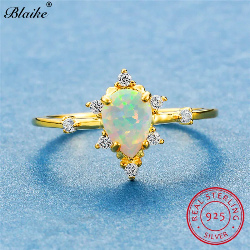 Огранка груша белый кольца c огненным опалом для Для женщин держащих букет