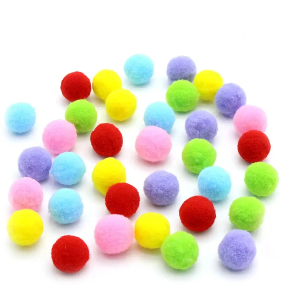 Colorful Cat Toys Ball Plush Wool Funny Interactive Balls Pet for Kitten Kitty Bulk Pack Accessories Product Cats | Дом и сад