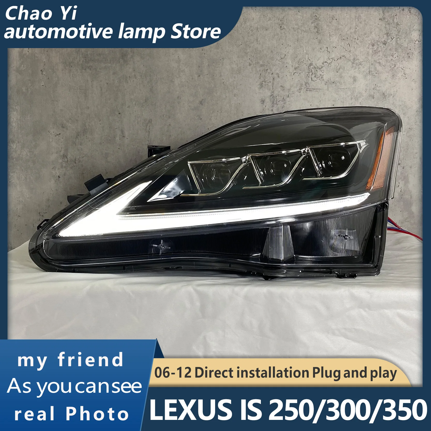 Автомобильная фара VLAND в сборе для LEXUS IS250 IS350 IS300 2006-2012 IS220d/IS F прозрачная с