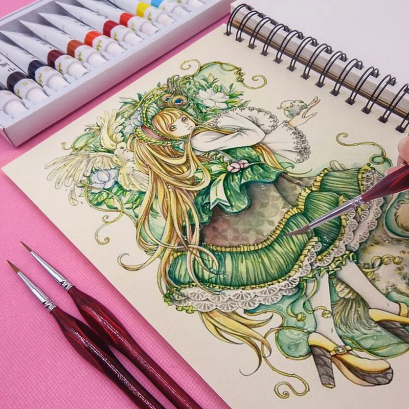 Кисти для рисования акварелью и гуашью 11 шт./компл. 2 модели разные формы круглые