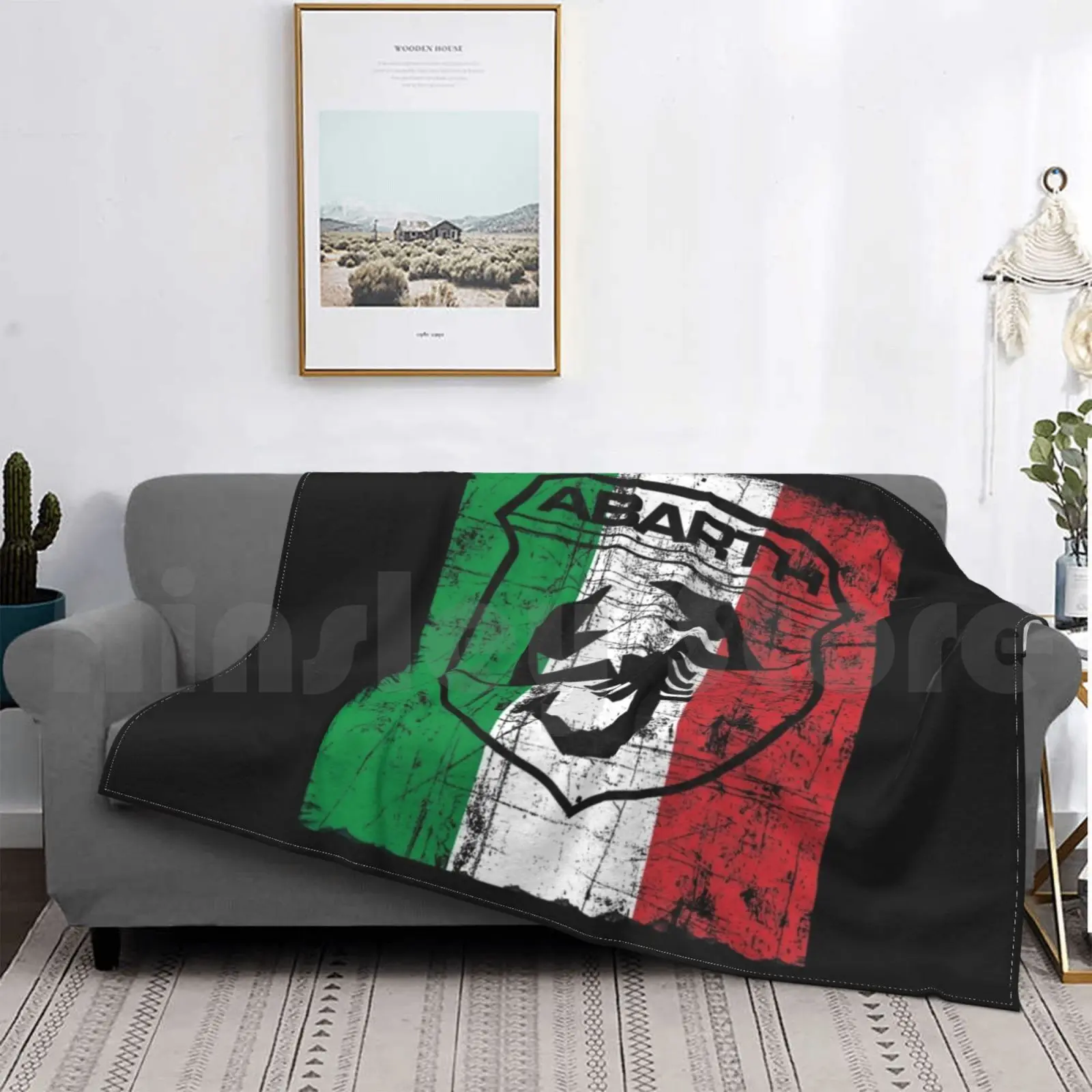 

Abarth Shield On Italy Flag Blanket Fashion Custom Abarth Scorpion Flag Italy Tricolor Red Black Cars