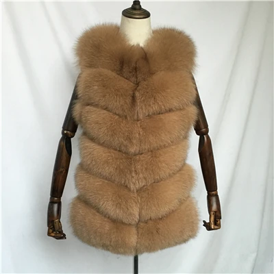 Camel MAOMAOFUR жилет из натурального меха женский жилет из натурального Лисьего меха без рукавов Женская куртка Верхняя одежда весенний жилет из натурального Лисьего меха для девочек - Цвет: Camel