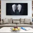 Черно-белые крылья ангела, холст, фотообои, абстрактные настенные картины, украшение для дома