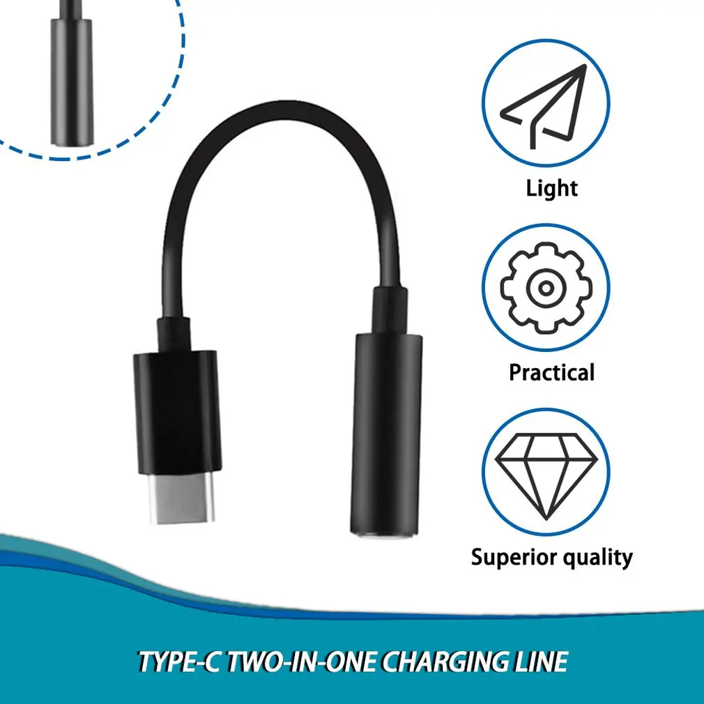 Мини Портативный кабель для наушников Type-C-3 5 мм адаптер USB 3 1 Type C USB-C штекер аудио