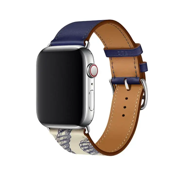 Браслет для наручных часов iwatch серии пояса 5/4/3/2/1 натуральная кожа ремешок для наручных часов Apple Watch, версии один тур 38 мм 42 мм 40 мм 44 мм - Цвет ремешка: Encre Beton