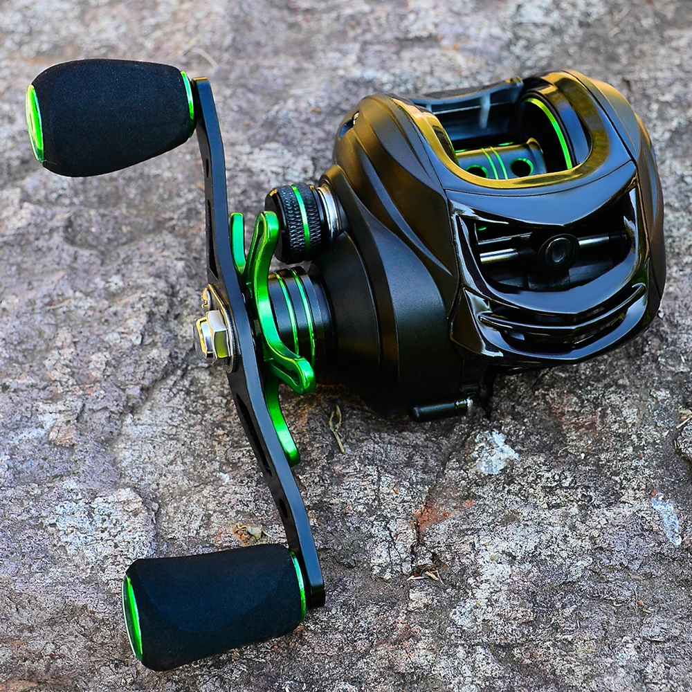 PROBEROS Baitcast Reel 7.2:1 Fishing Black+Green Colors 3+1 Ball Bearings Water Drop10KG Bait casting Hand Wheel | Спорт и