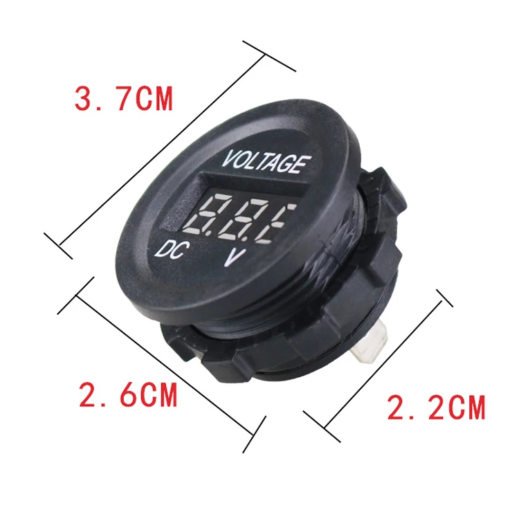 

Round Waterproof Car Motorcycle LED Panel Digital Voltage Meter Display Voltmeter Voltage Meter Tester Monitor Display DC6V-30V