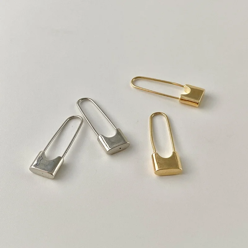 

ALLNEWME Lovely 2 Designs Gold Silver Color Alloy Irregular Long Lock Pendant Earrings for Women Ladies Fashion Accessories Hot