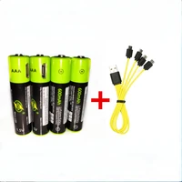 hot sale znter 4pcs usb 1 5v aaa rechargeable battery 600mah usb rechargeable lithium polymer battery with micro usb cable