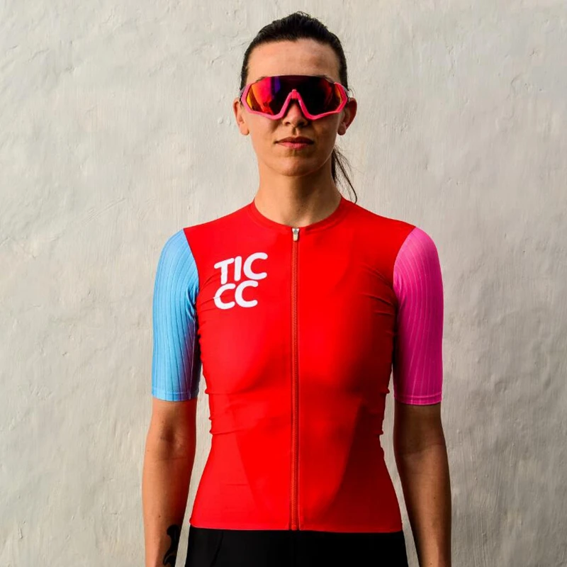 

2021 TICCC New Pink Cycling Clothing Female Summer Light Bike Jersey Women Quick-Dry Short Sleeve Sportswear Ciclismo Femenino