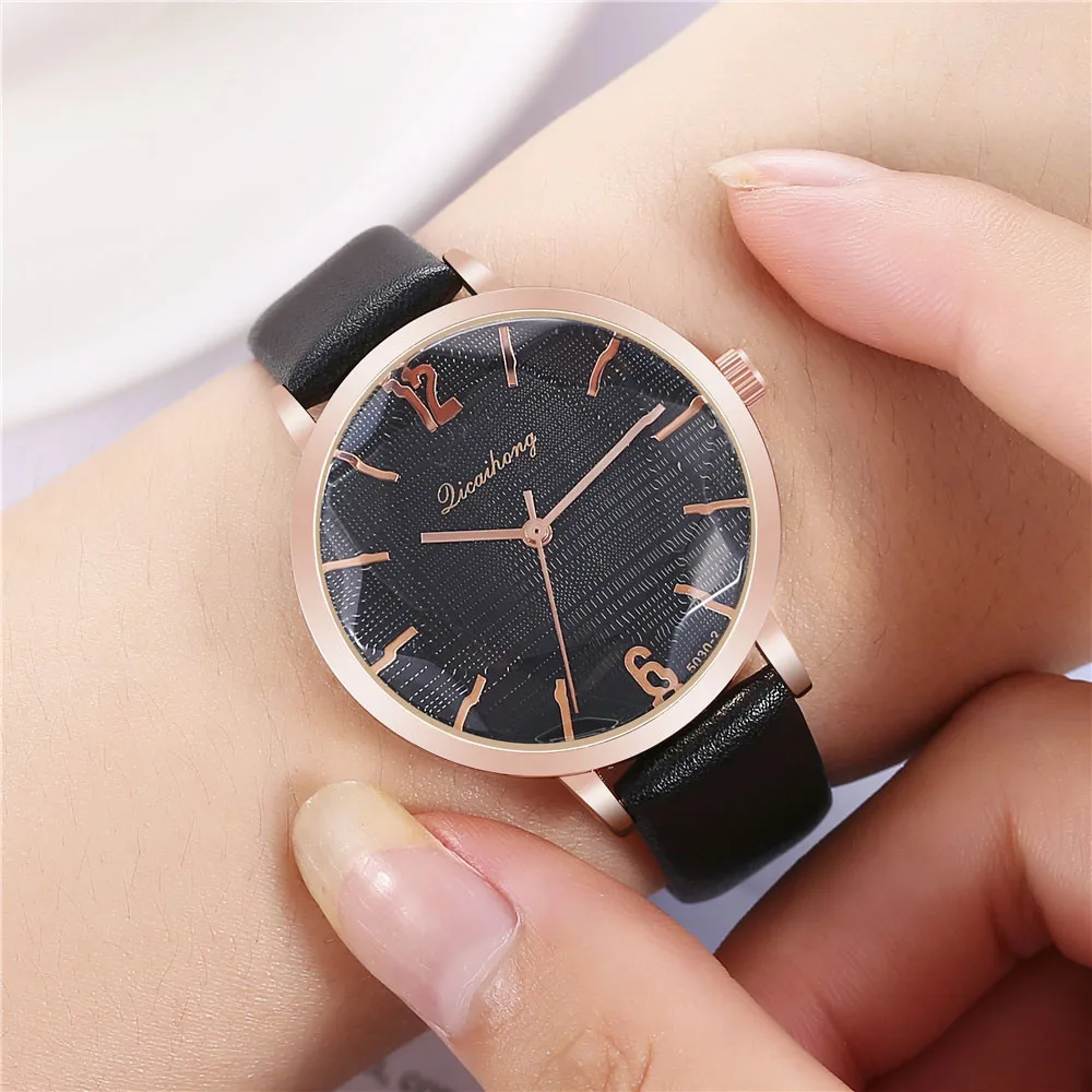 reloj mujer women watches Licaihong Sleek Minimalist Dial Face Glass Belt Ladies Quartz wrist for bayan kol saati | Наручные часы