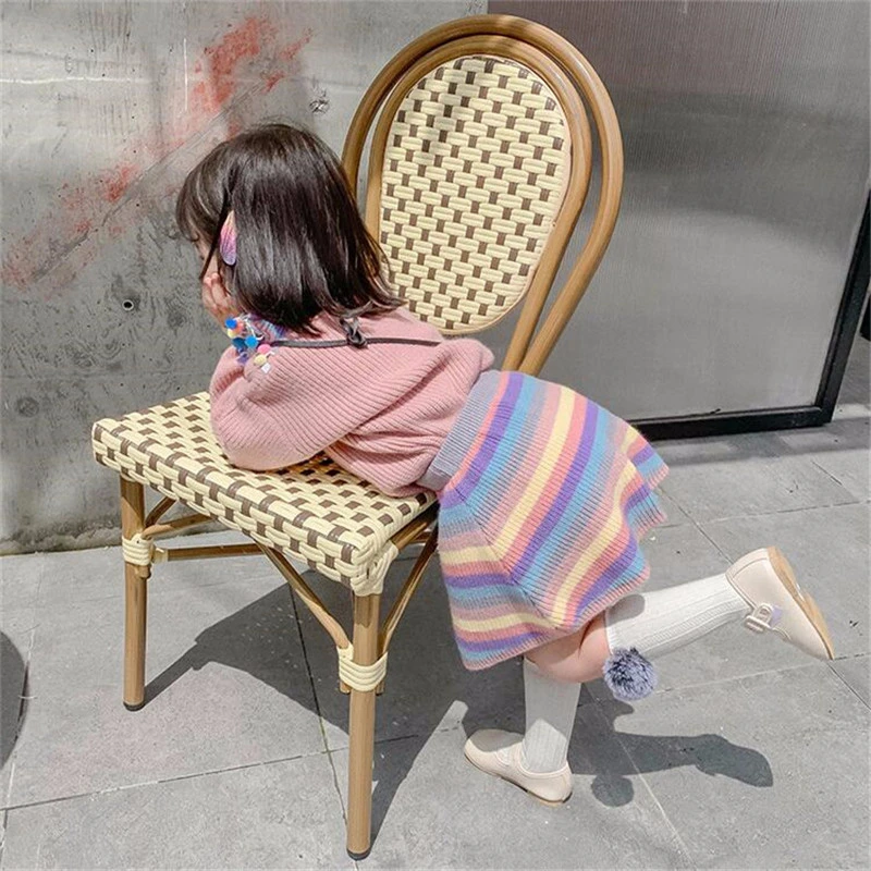 Knit комплекты трикотажной одежды для девочек; детский шерстяной свитер в полоску; платье-комбинезон; пуловер с кроличьими волосами; комплект одежды для детей