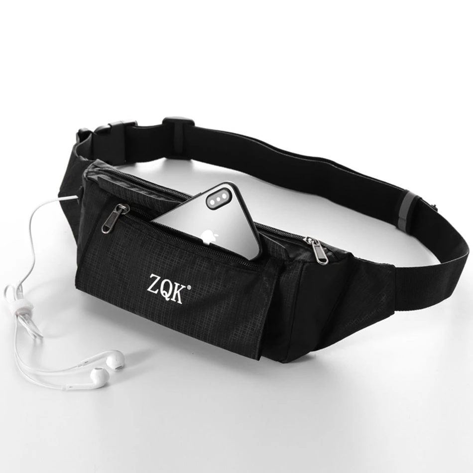 

Multifunction Hip Pouch For Women Men Waterproof Wear Resistant Solid Waist Bag Sports Running Belt Bag