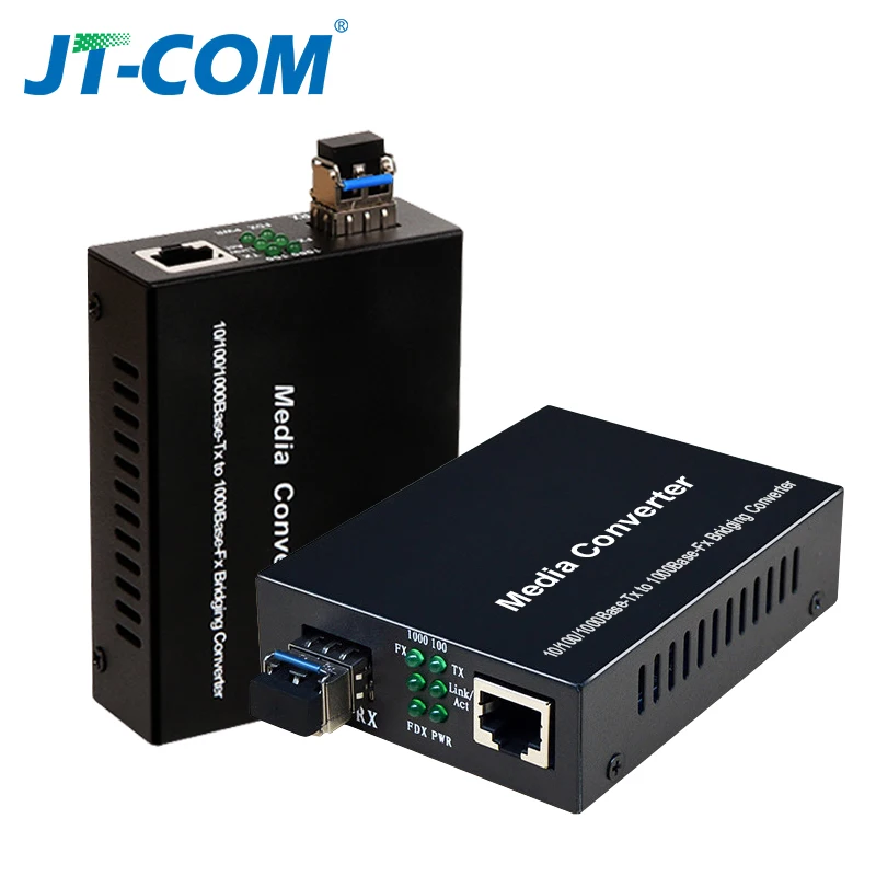 gigabit media converter sfp transceiver module 5km 1000mbps fast ethernet rj45 to fiber optic switch 2 port sc single mode free global shipping