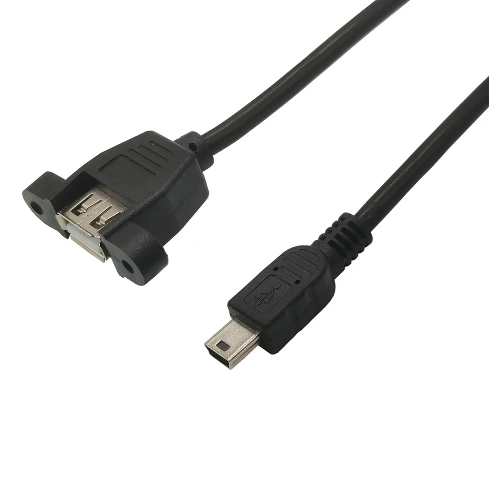 0 3 M USB A женский винт крепления панели отверстия Mini 5P Мужской кабель удлинитель F usb