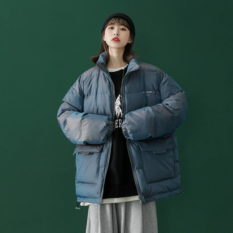 

Нейтральный стиль, Женское зимнее пальто, новинка 2021, модная популярная женская куртка, Свободная Женская одежда на молнии в Корейском стил...