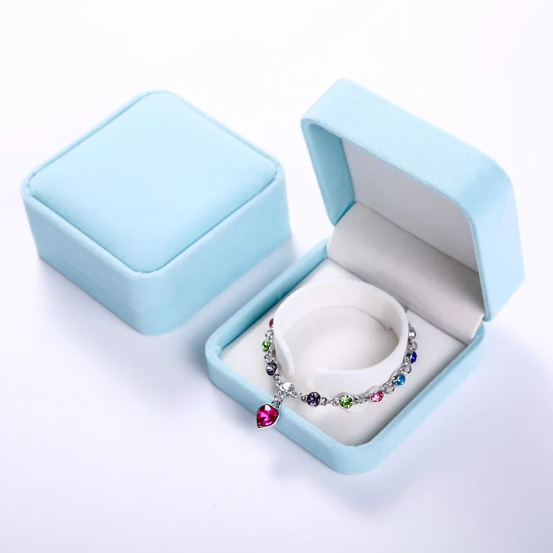 

5pcs Luxury Jewelry Box Aqua Velvet Box for Necklace Earring Ring Bracelet Package Wedding Engagement Gift Box