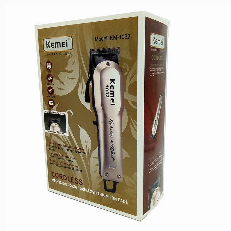 

Kemei Powerful Hair Beard Trimmer Professional Electric Hair Clipper Cordless Hair Cutting Machine with Combs Barber KM-1032