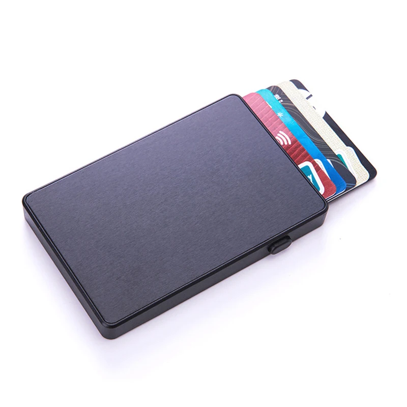 

Fashion Pop-up Push Button Bank Credit Card Case Holder Slim Aluminum Card Wallet RFID Thin Smart Metal Wallet For Man Women New