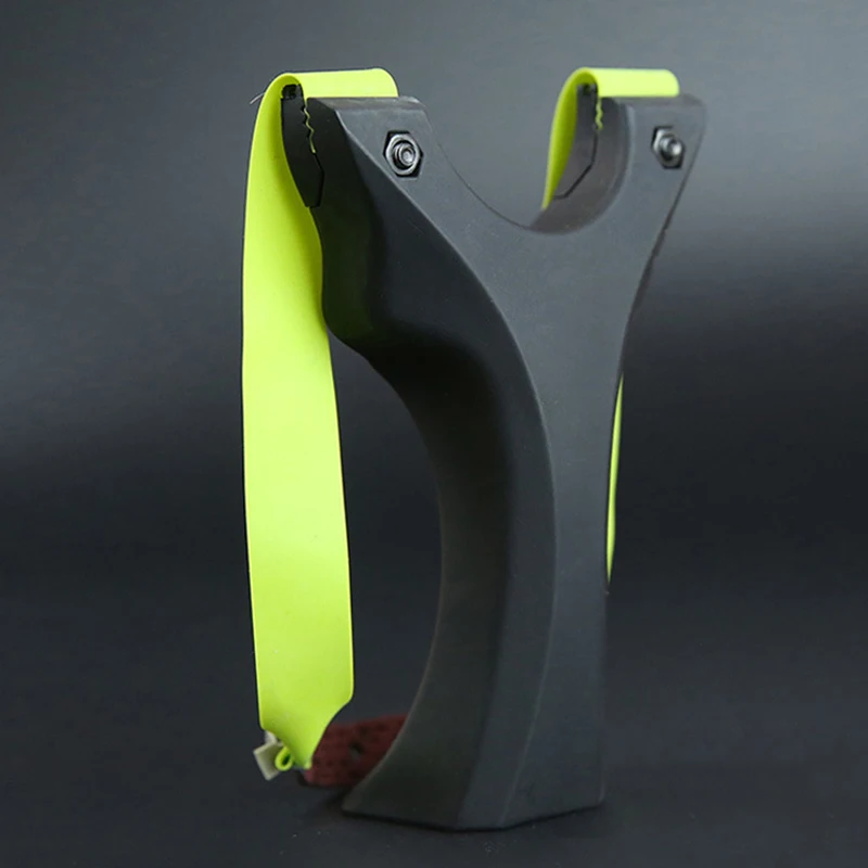 

Hunting Slingshot with Fiber Optic Aiming Patch Flat Leather Catapult Use Flat Rubber Band Outdoor Shooting Accessories
