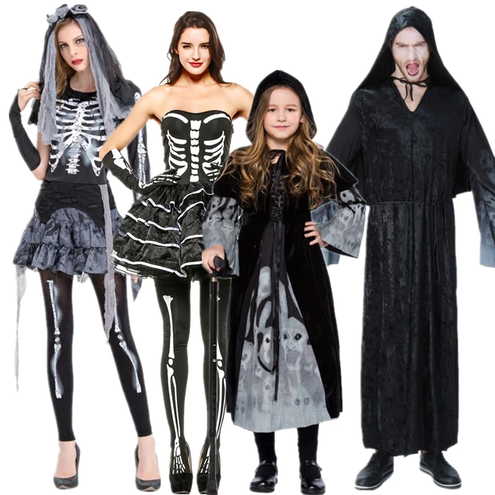 7 видов Хэллоуин ведьма костюм Одежда для взрослых женщин мужчин и детей COS